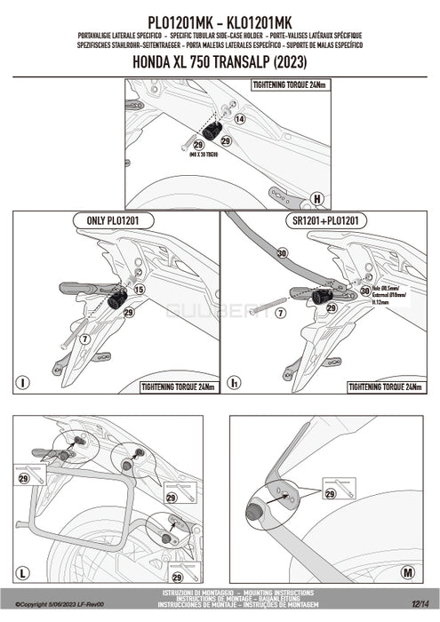 GIVI PLO1201MK サイドケースホルダー MONOKEY ( モノキー ) 用 PL ONE-FIT／HONDA XL750 トランザルプ専用