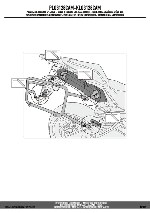 GIVI PLO3128CAM サイドケースホルダー TREKKER OUTBACK MONOKEY CAM-SIDE用 PL ONE-FIT／SUZUKI GSX-S1000 GX専用