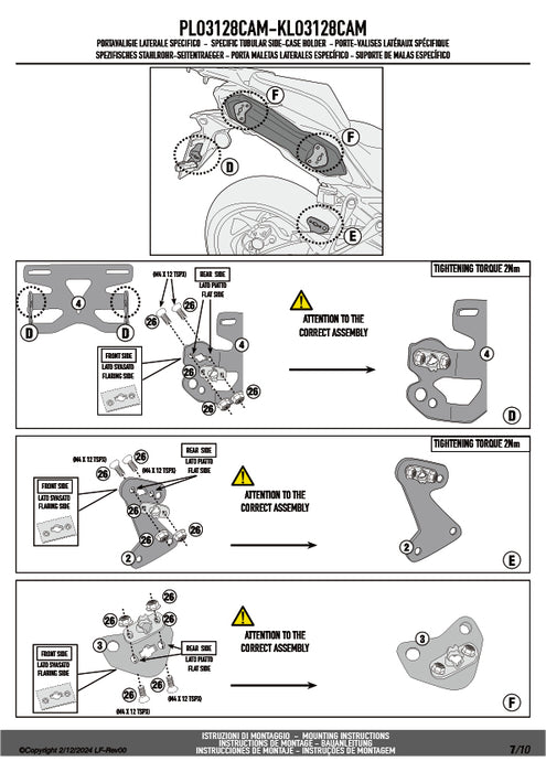 GIVI PLO3128CAM サイドケースホルダー TREKKER OUTBACK MONOKEY CAM-SIDE用 PL ONE-FIT／SUZUKI GSX-S1000 GX専用