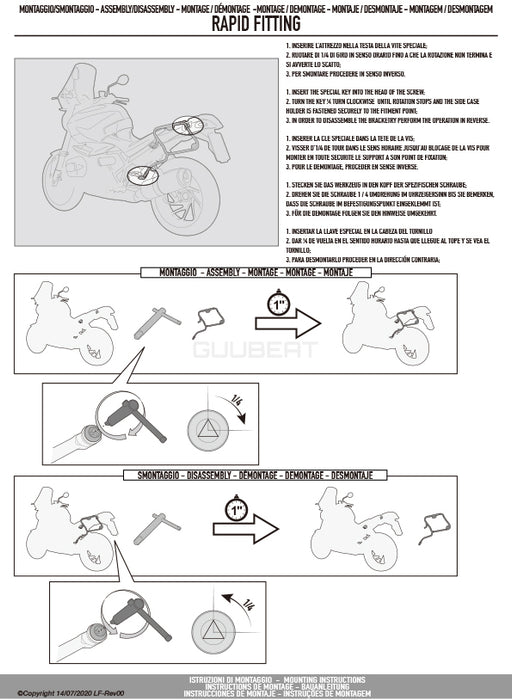 GIVI PLO5137CAM サイドケースホルダー TREKKER OUTBACK MONOKEY CAM-SIDE用 PL ONE-FIT／BMW F 900 XR専用