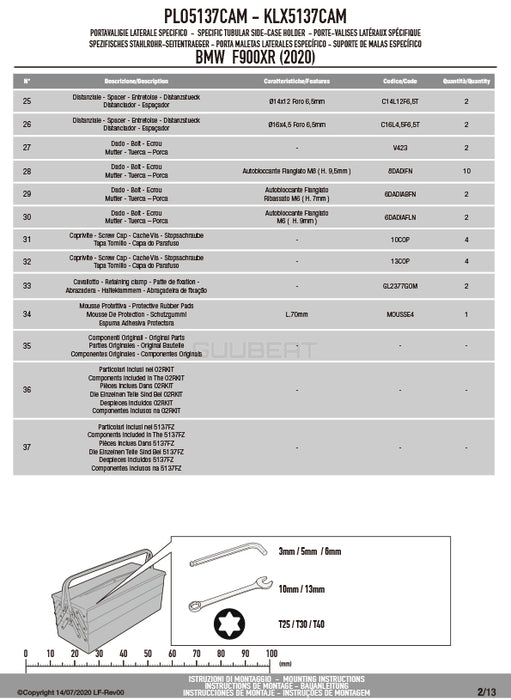 GIVI PLO5137CAM サイドケースホルダー TREKKER OUTBACK MONOKEY CAM-SIDE用 PL ONE-FIT／BMW F 900 XR専用