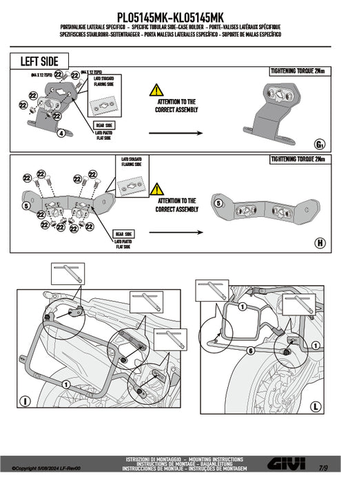 GIVI PLO5145MK サイドケースホルダー MONOKEY ( モノキー ) 用 PL ONE-FIT／BMW F 900 GS専用