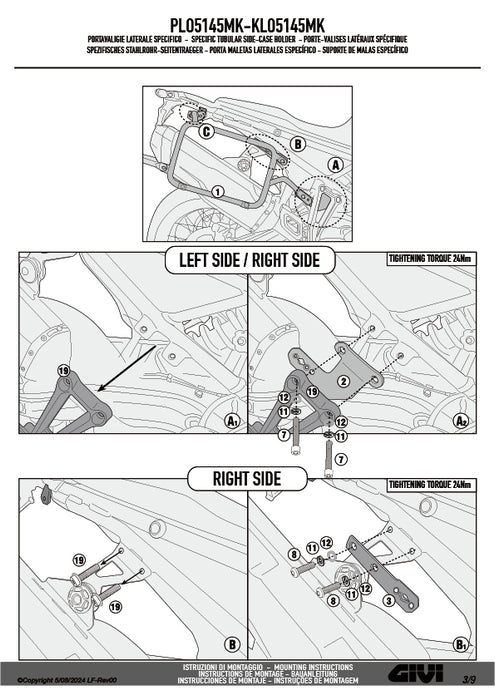 GIVI PLO5145MK サイドケースホルダー MONOKEY ( モノキー ) 用 PL ONE-FIT ／ BMW F 900 GS専用