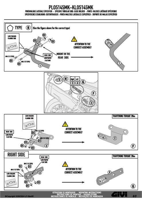 GIVI PLO5145MK サイドケースホルダー MONOKEY ( モノキー ) 用 PL ONE-FIT ／ BMW F 900 GS専用