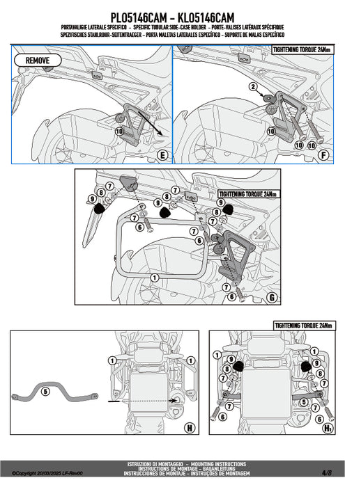 GIVI PLO5146CAM サイドケースホルダー TREKKER OUTBACK MONOKEY CAM-SIDE用 PL ONE-FIT／BMW R 1300 GS ADVENTURE専用