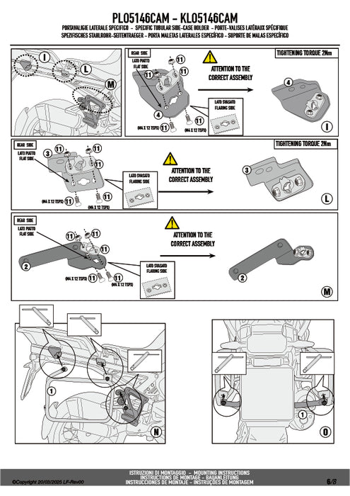 GIVI PLO5146CAM サイドケースホルダー TREKKER OUTBACK MONOKEY CAM-SIDE用 PL ONE-FIT／BMW R 1300 GS ADVENTURE専用