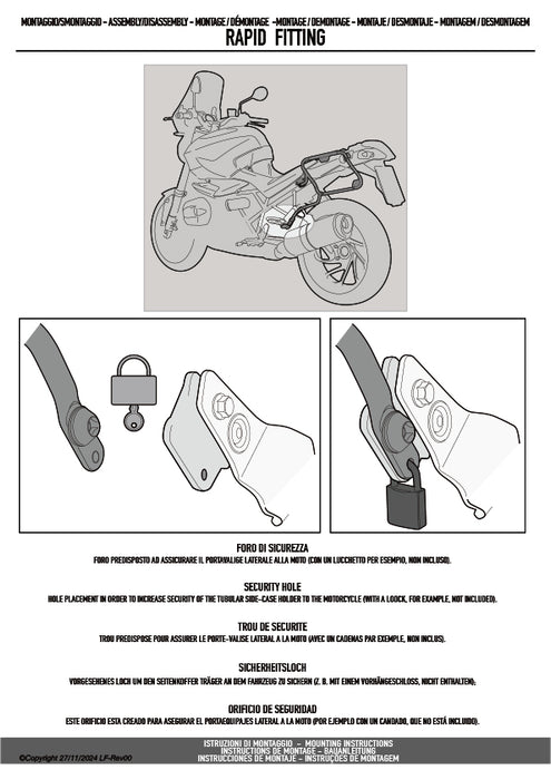 GIVI PLO8208CAM サイドケースホルダー TREKKER OUTBACK MONOKEY CAM-SIDE用 PL ONE-FIT／MOTO GUZZI ステルヴィオ 1000専用