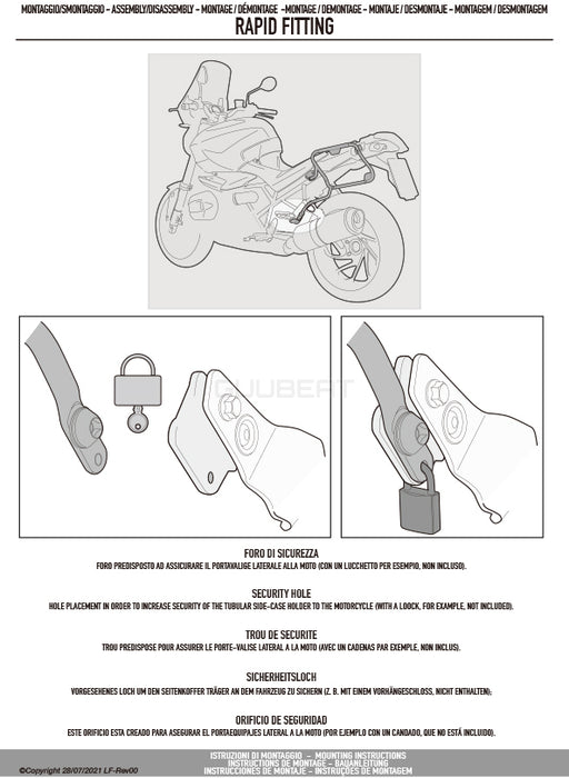 GIVI PLO8400CAM サイドケースホルダー TREKKER OUTBACK MONOKEY CAM-SIDE用 PL ONE-FIT ／ HARLEY DAVIDSON パンアメリカン 1250専用