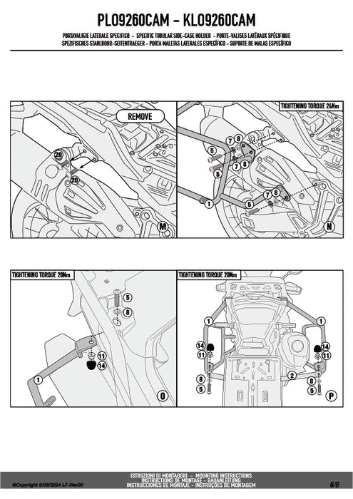 GIVI PLO9260CAM サイドケースホルダー TREKKER OUTBACK MONOKEY CAM-SIDE用 PL ONE-FIT ／ VOGE VALICO 900 DSX専用