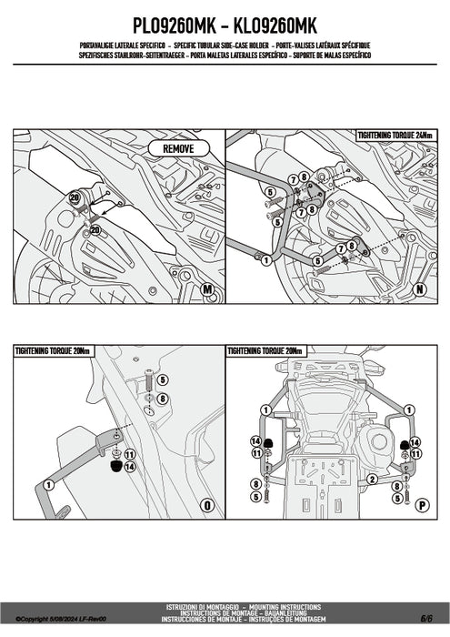 GIVI PLO9260MK サイドケースホルダー MONOKEY ( モノキー ) 用 PL ONE-FIT／VOGE VALICO 900 DSX専用