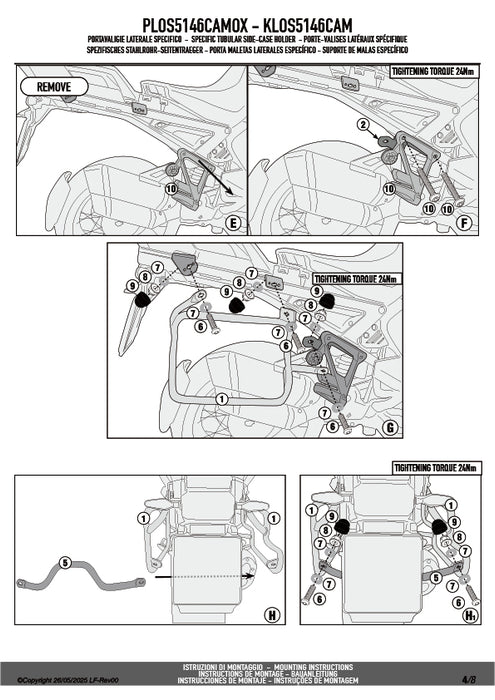 GIVI PLOS5146CAMOX サイドケースホルダー TREKKER OUTBACK EVO用（PL ONE-FIT CAM-SIDE）｜BMW R 1300 GS ADVENTURE 対応