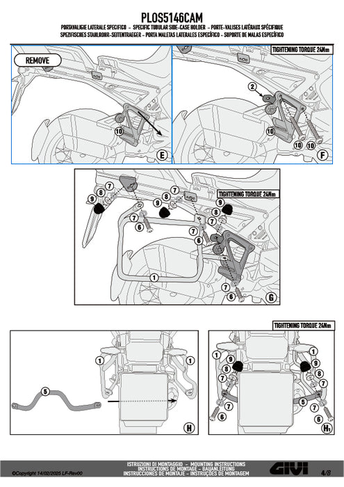 GIVI PLOS5146CAM サイドケースホルダー TREKKER OUTBACK EVO用（PL ONE-FIT CAM-SIDE／右側専用設計）｜BMW R 1300 GS ADVENTURE 対応