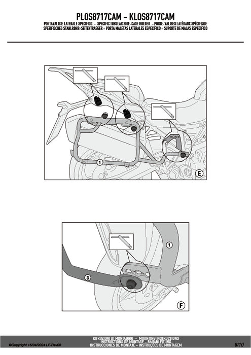 GIVI PLOS8717CAM サイドケースホルダー TREKKER OUTBACK EVO用（PL ONE-FIT CAM-SIDE／右側専用設計）｜BENELLI TRK 702 / TRK 702 X 対応