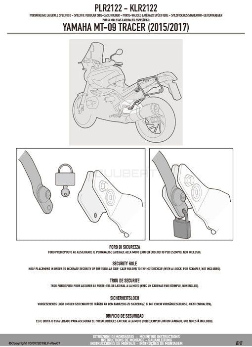 GIVI PLR2122 サイドケースホルダー MONOKEY ( モノキー ) 用 ラピッドリリース機能付き ／ YAMAHA MT-09 トレーサー専用