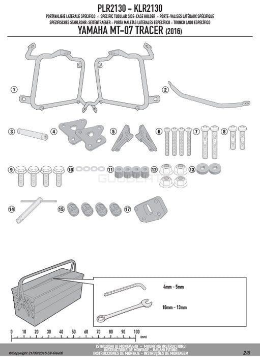 GIVI PLR2130 サイドケースホルダー MONOKEY ( モノキー ) 用 ラピッドリリース機能付き／YAMAHA トレーサー 700専用