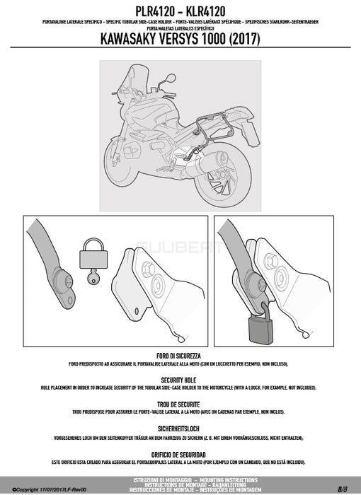 GIVI PLR4120 サイドケースホルダー MONOKEY ( モノキー ) 用 ラピッドリリース機能付き ／ KAWASAKI ヴェルシス 1000専用