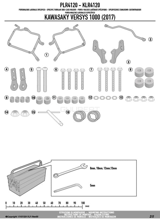 GIVI PLR4120 サイドケースホルダー MONOKEY ( モノキー ) 用 ラピッドリリース機能付き ／ KAWASAKI ヴェルシス 1000専用