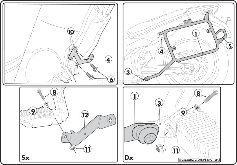 GIVI PLR5103 サイドケースホルダー MONOKEY ( モノキー ) 用 ラピッドリリース機能付き／BMW F 700 GS / BMW F 800 GS / BMW F 650 GS専用