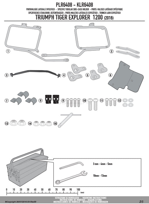 GIVI PLR6408 サイドケースホルダー MONOKEY ( モノキー ) 用 ラピッドリリース機能付き／TRIUMPH タイガー 1200 / TRIUMPH タイガー 1200 EXPLORER専用