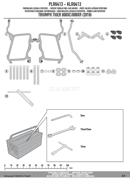 GIVI PLR6413 サイドケースホルダー MONOKEY ( モノキー ) 用 ラピッドリリース機能付き／TRIUMPH タイガー 800 XC / TRIUMPH タイガー 800 XR専用