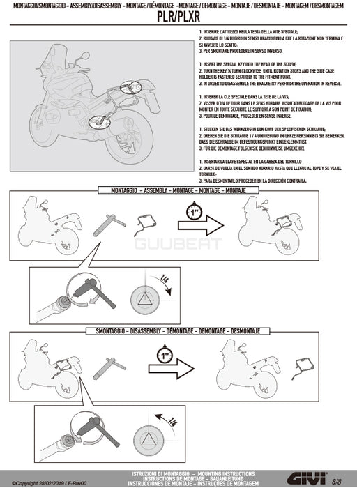 GIVI PLR7411CAM サイドケースホルダー ラピッドリリース機能付き TREKKER OUTBACK MONOKEY CAM-SIDE用／DUCATI ムルティストラーダ 1260専用