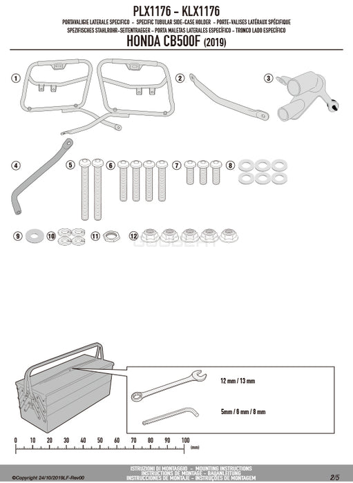 GIVI PLX1176 サイドケースホルダー MONOKEY SIDE ( モノキーサイド ) V37 / V35 用／HONDA CB500F専用