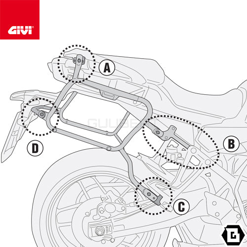 GIVI PLX2159 サイドケースホルダー MONOKEY SIDE ( モノキーサイド ) V37 / V35 用／YAMAHA トレーサー 9 / YAMAHA トレーサー 9 GT / YAMAHA トレーサー 9 GT プラス専用