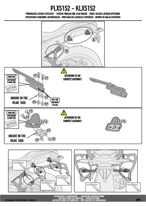 GIVI PLX5152 サイドケースホルダー MONOKEY SIDE（モノキーサイド）V37 / V35用｜BMW R 1300 RS / R 1300 R 対応