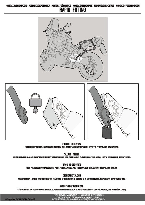 GIVI PLX5152 サイドケースホルダー MONOKEY SIDE（モノキーサイド）V37 / V35用｜BMW R 1300 RS / R 1300 R 対応