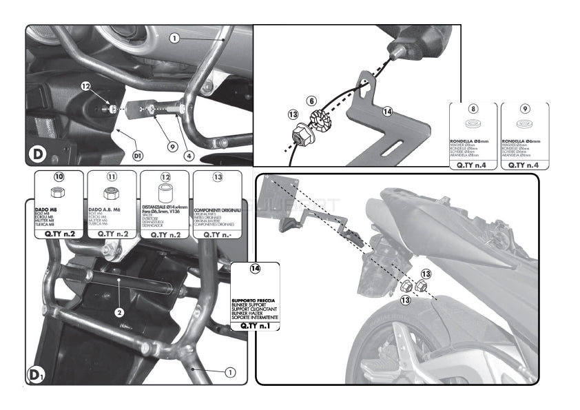 GIVI PLX538 サイドケースホルダー MONOKEY SIDE ( モノキーサイド ) V37 / V35 用／SUZUKI GSR 600専用