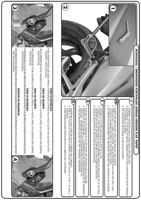 GIVI PLXR1110 サイドケースホルダー MONOKEY SIDE ( モノキーサイド ) V37 / V35 用 ラピッドリリース機能付き／HONDA VFR1200X クロスツアラー / HONDA VFR1200X クロスツアラーDCT専用