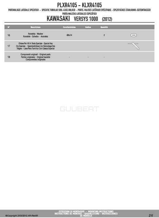 GIVI PLXR4100 サイドケースホルダー MONOKEY SIDE ( モノキーサイド ) V37 / V35 用 ラピッドリリース機能付き／KAWASAKI Z 1000 SX / KAWASAKI Z 1000 SX専用