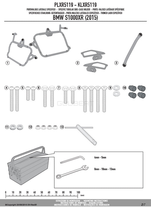 GIVI PLXR5119 サイドケースホルダー MONOKEY SIDE ( モノキーサイド ) V37 / V35 用 ラピッドリリース機能付き／BMW S 1000 XR専用