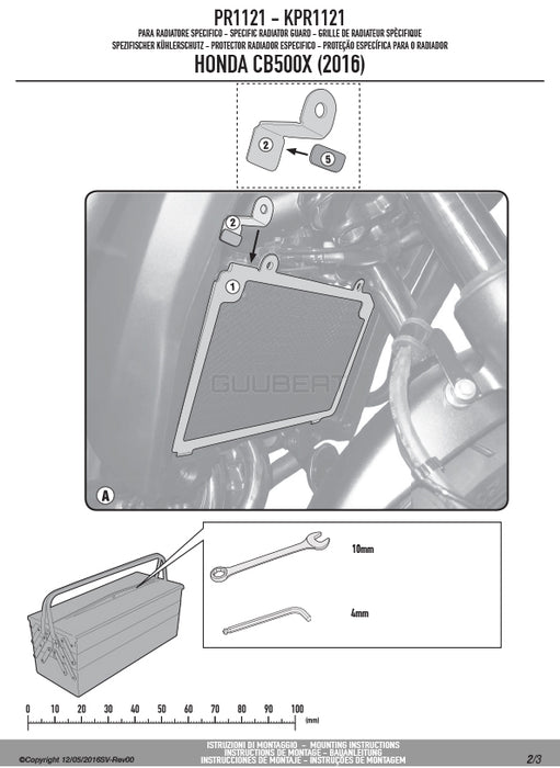 GIVI PR1121 ラジエーターガード コアガード ステンレス製  ブラック／HONDA CB500X / HONDA 400X / HONDA CB500X / HONDA 400X専用