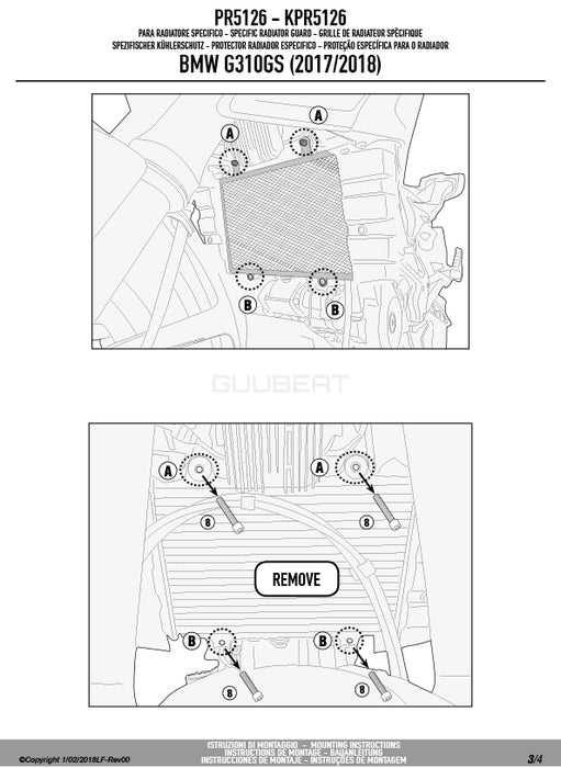 GIVI PR5126 ラジエーターガード コアガード ステンレス製  ブラック／BMW G 310 GS専用