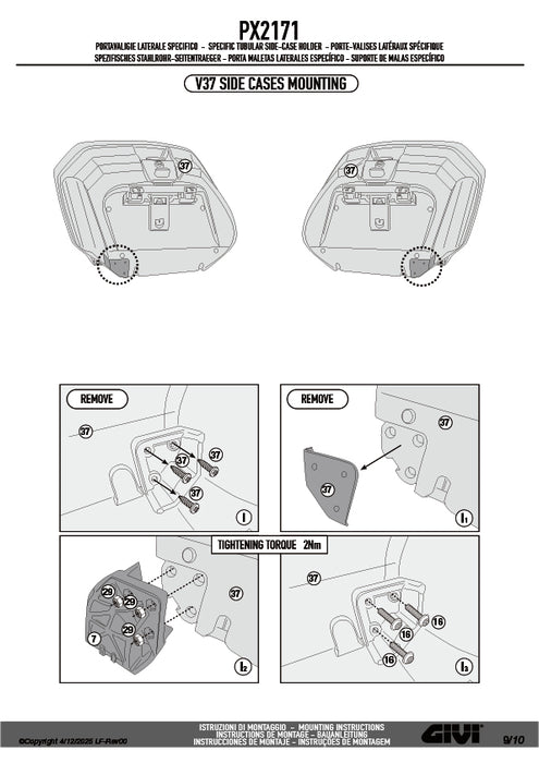 GIVI PX2171 サイドケースホルダー MONOKEY TECH 3タイプ｜YAMAHA トレーサー 9 / トレーサー 9 GT 対応