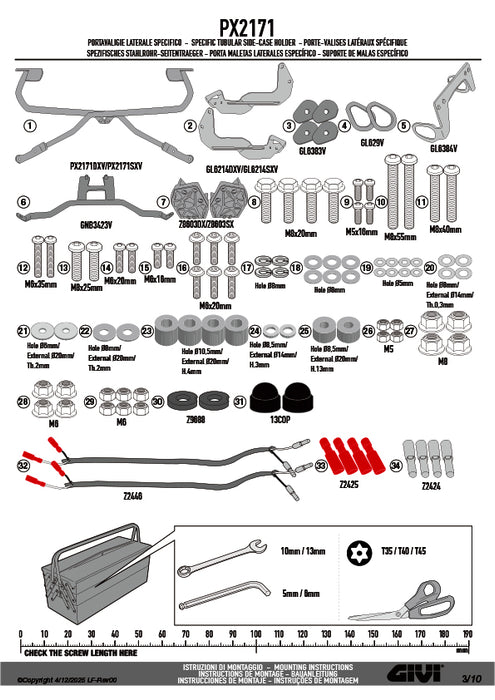 GIVI PX2171 サイドケースホルダー MONOKEY TECH 3タイプ｜YAMAHA トレーサー 9 / トレーサー 9 GT 対応