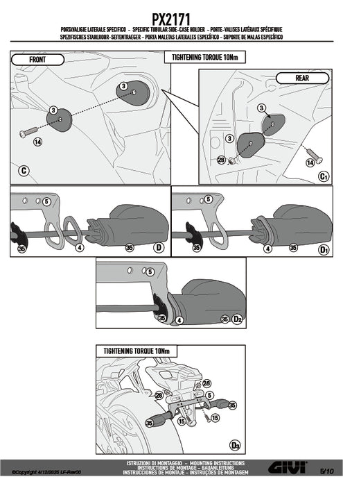 GIVI PX2171 サイドケースホルダー MONOKEY TECH 3タイプ｜YAMAHA トレーサー 9 / トレーサー 9 GT 対応