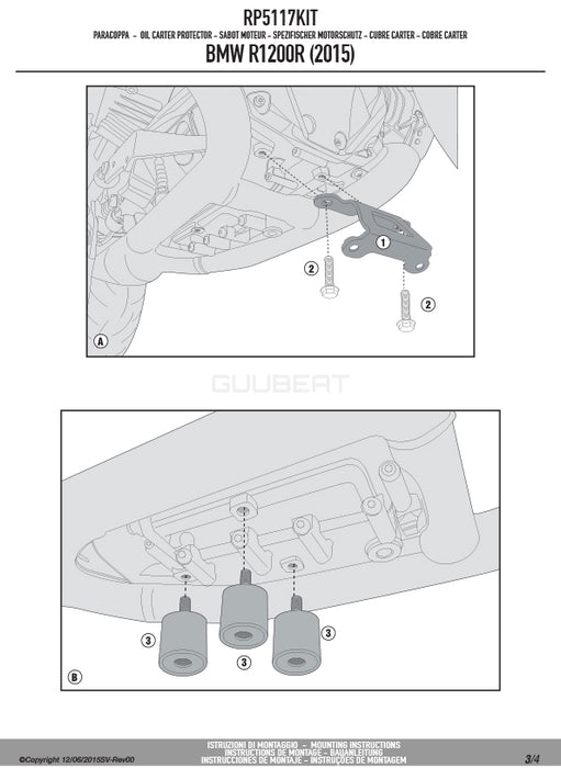 GIVI RP5117KIT フィッティングキット スキッドプレート用 ／ BMW R 1200 R / BMW R 1200 RS専用