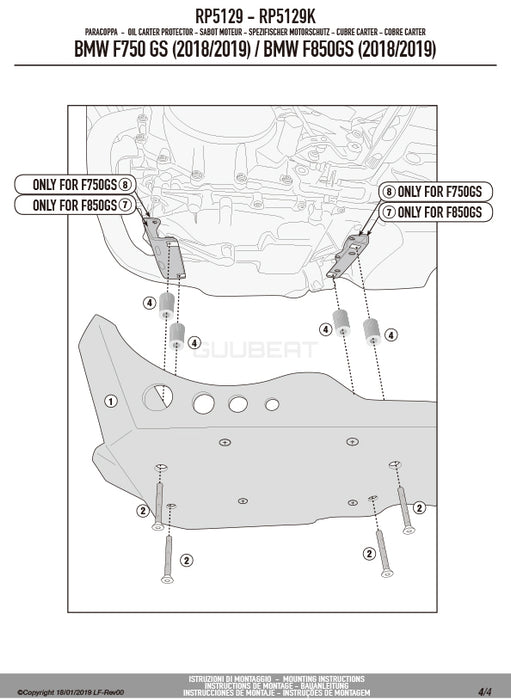 GIVI RP5129 スキッドプレート アンダーガード ／ BMW F 850 GS / BMW F 750 GS専用