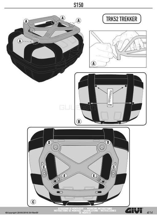 GIVI S150 ナイロンラック ユニバーサルタイプ トップケース用 — GIVI専門ショップ GUUBEAT-MOTO