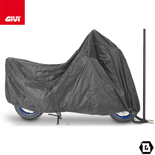 GIVI S203XL 防水バイクカバー XLサイズ 高さ125-110 cm x 横238 cm x 幅70-95cm ブラック / シルバーロゴ