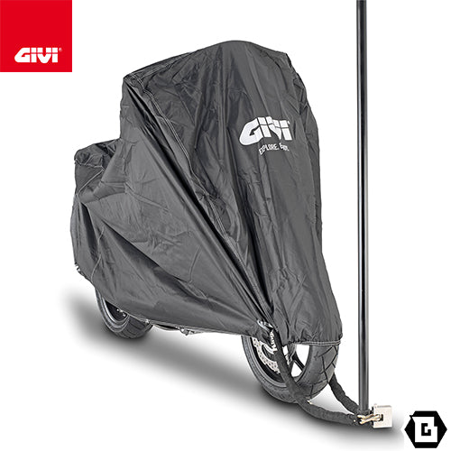 GIVI S203XL 防水バイクカバー XLサイズ 高さ125-110 cm x 横238 cm x 幅70-95cm ブラック / シルバーロゴ