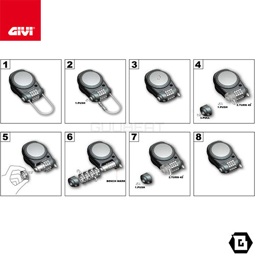 GIVI S220 ワイヤーロック ナンバー式