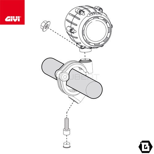 GIVI S310 フォグランプ ユニバーサル ハロゲン 左右セット 取付部 直径21mm - 25mm対応／KAWASAKI ヴェルシス 650 / KTM 390 アドベンチャー / HONDA 400X / KTM 790 アドベンチャー R他専用