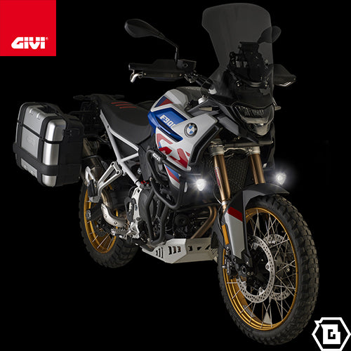 GIVI S312 フォグランプ ユニバーサル LEDフォグランプ 左右セット ブラックアルミボディ 取付部 直径21mm - 25mm対応 ブラック