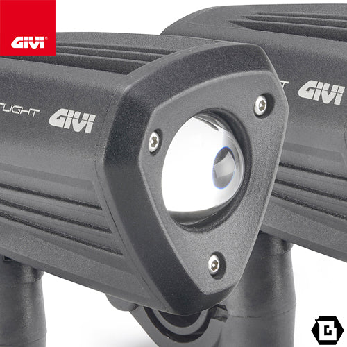 GIVI S312 フォグランプ ユニバーサル LEDフォグランプ 左右セット ブラックアルミボディ 取付部 直径21mm - 25mm対応 ブラック