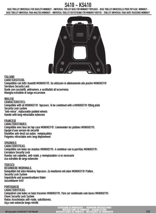 GIVI S410 トロリーベース トップケースキャリー MONOKEY トップケース用