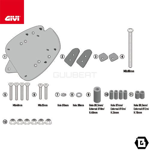 GIVI SR1181 キャリア スペシャルリアラック トップケース用／HONDA SH150 / HONDA SH125専用