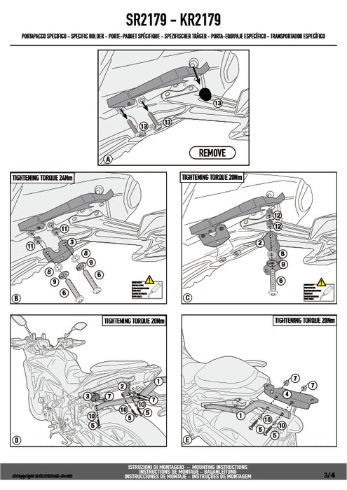 GIVI SR2179 キャリア スペシャルリアラック トップケース用（MONOKEY / MONOLOCKベース別売）｜YAMAHA トレーサー 700 GT 対応